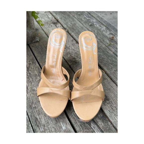 Gabrielle Rocha Mule Wedge Heels Tan Sz 8.5 M - Picture 2 of 8